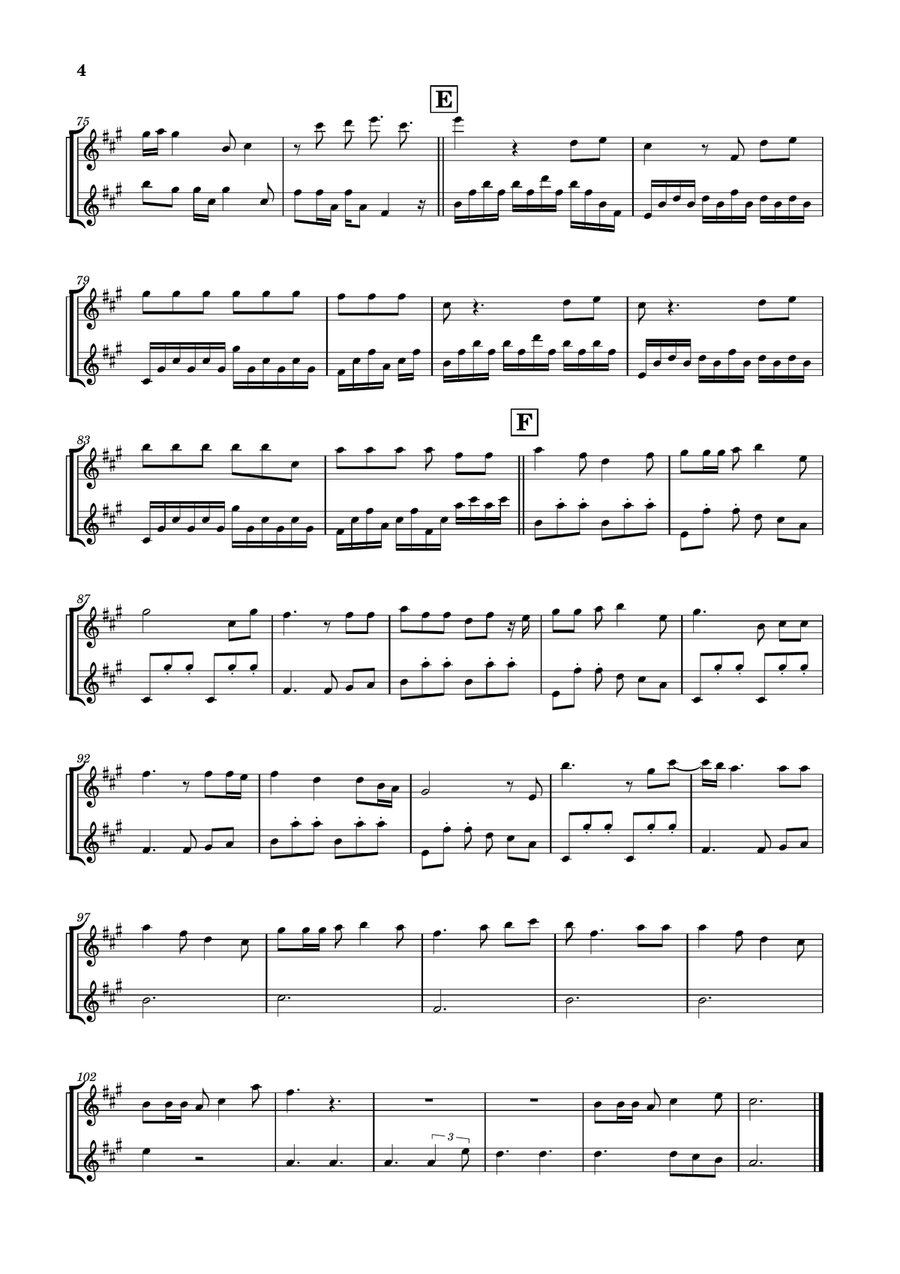 Die With A Smile Flute Duet scores gallery preview page 4
