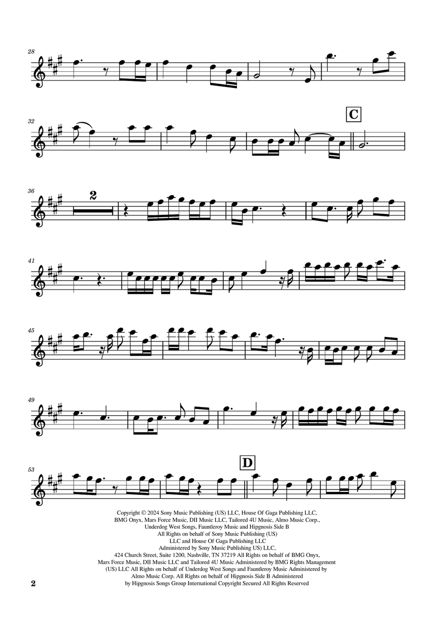 Die With A Smile Flute Duet scores gallery preview page 6