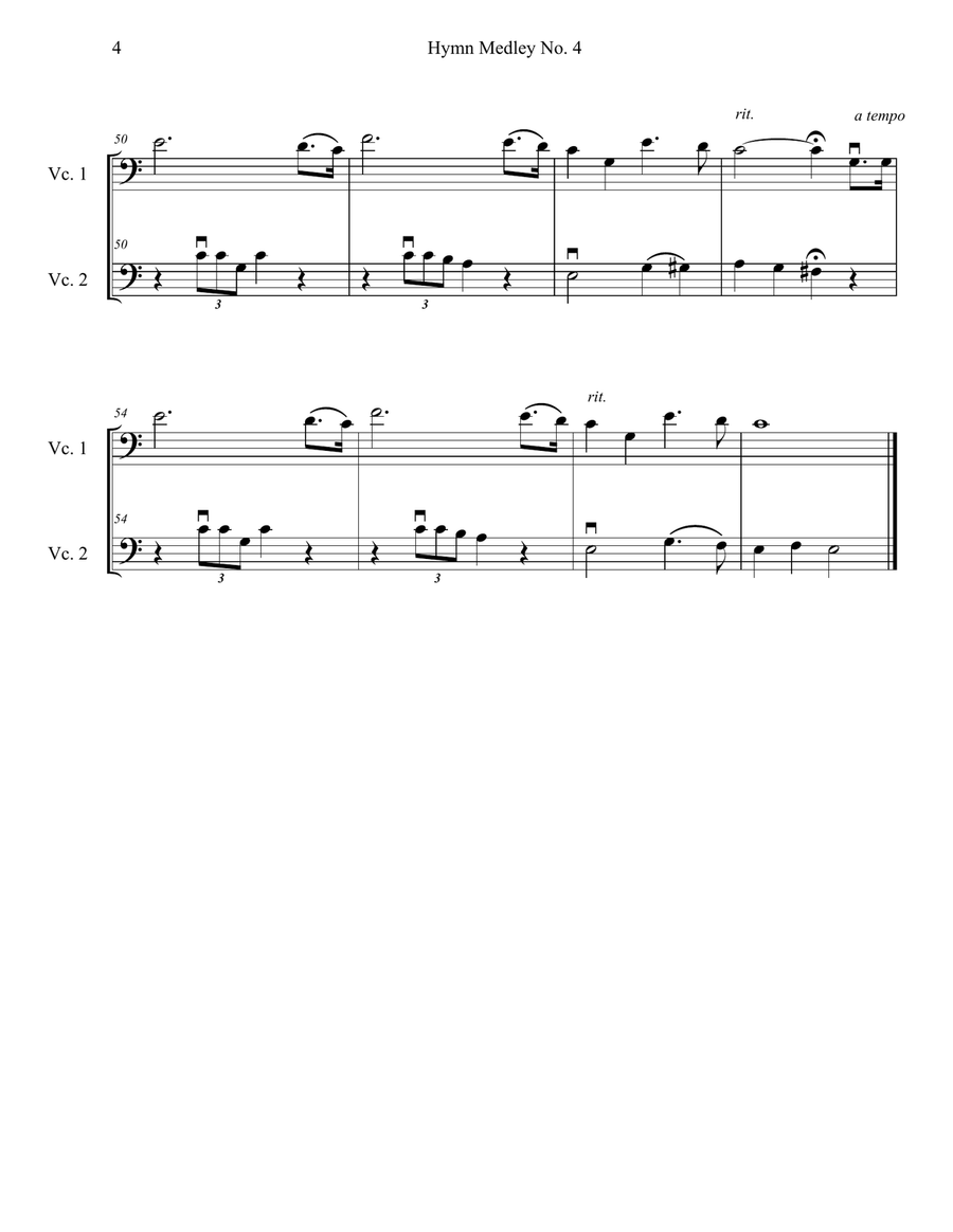 Hymn Medley No. 4 (Cello Duet) String Duet scores gallery preview page 4