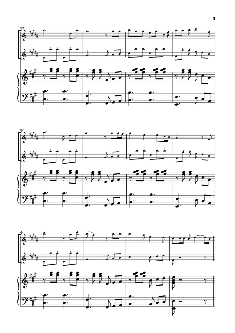 Die With A Smile Clarinet Duet scores gallery preview page 3