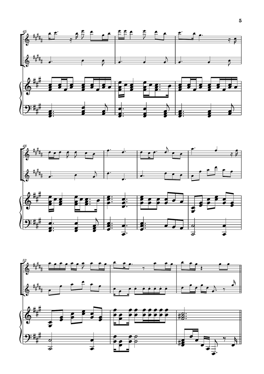 Die With A Smile Clarinet Duet scores gallery preview page 5