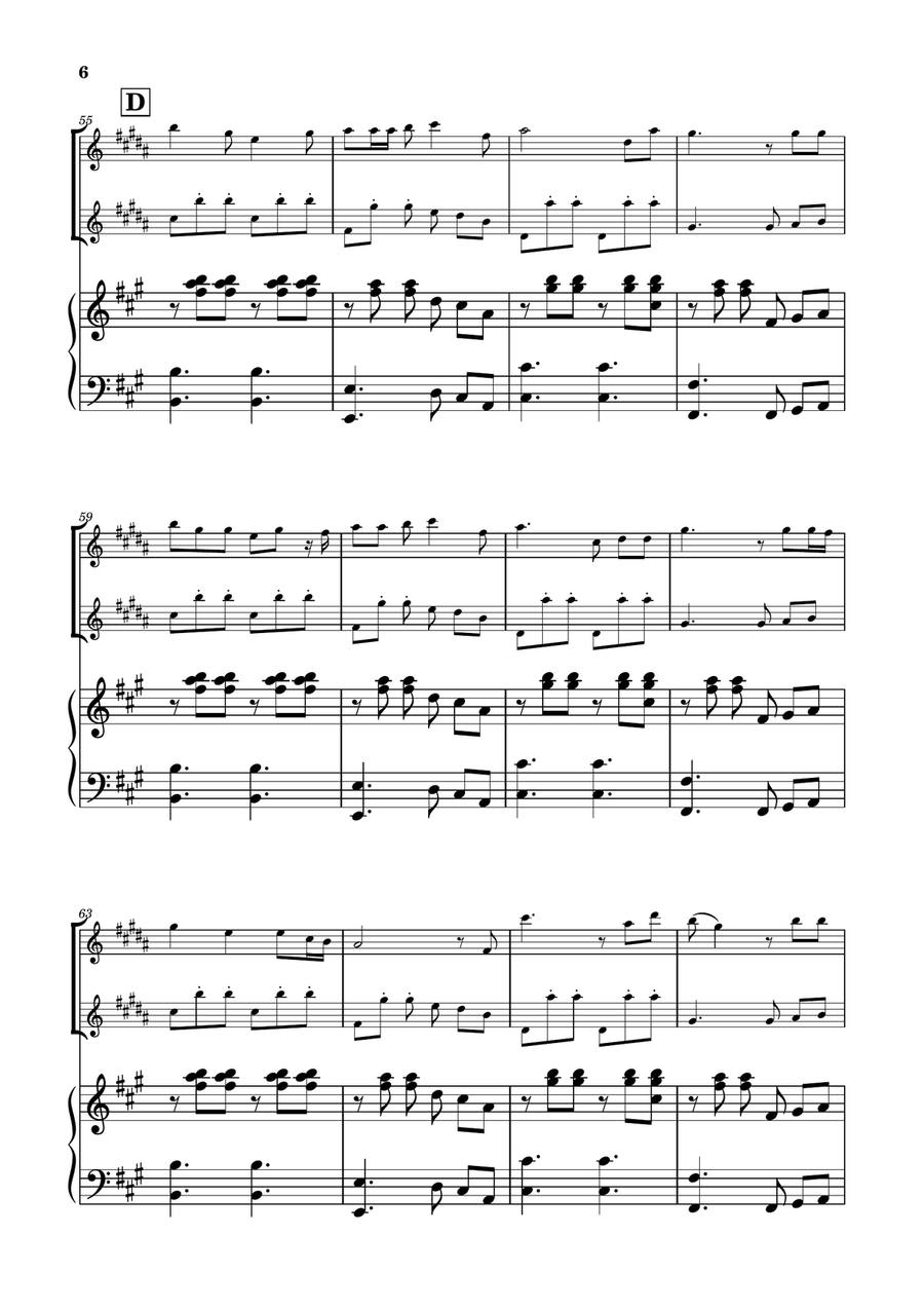 Die With A Smile Clarinet Duet scores gallery preview page 6