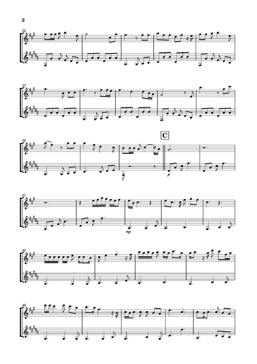 Die With A Smile Woodwind Duet scores gallery preview page 2