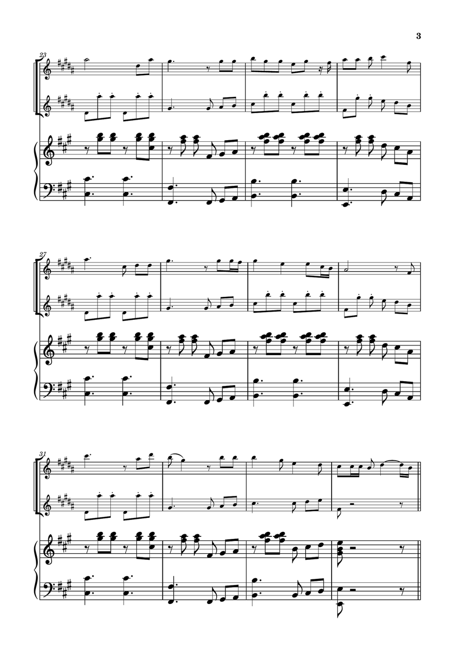 Die With A Smile Clarinet Duet scores gallery preview page 3