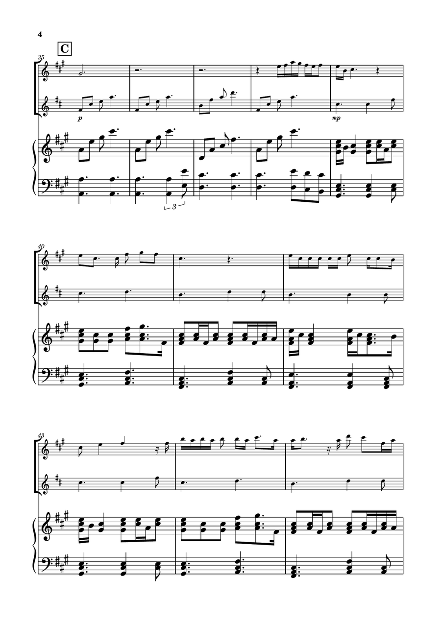 Die With A Smile Flute Duet scores gallery preview page 4