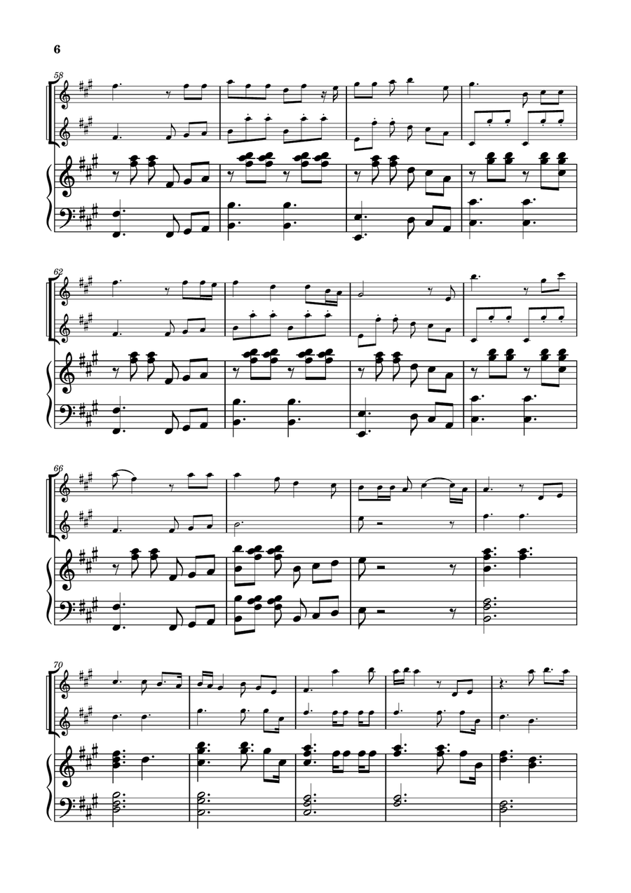 Die With A Smile Flute Duet scores gallery preview page 6