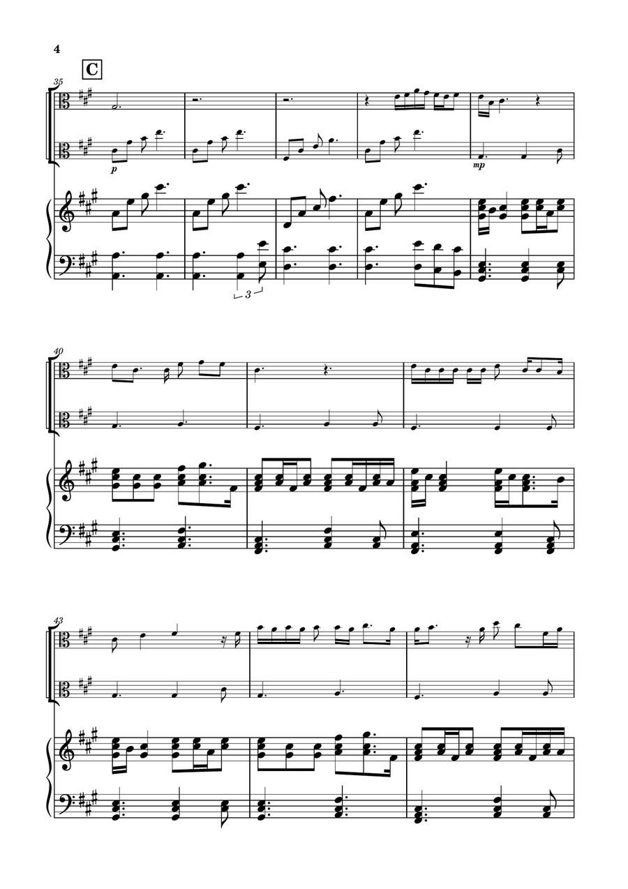 Die With A Smile String Duet scores gallery preview page 4