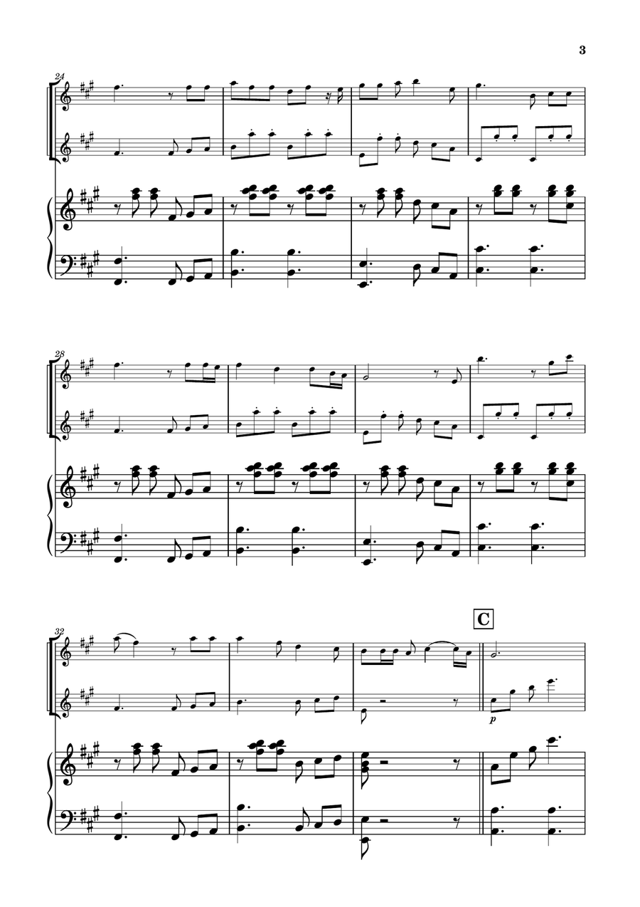 Die With A Smile String Duet scores gallery preview page 3