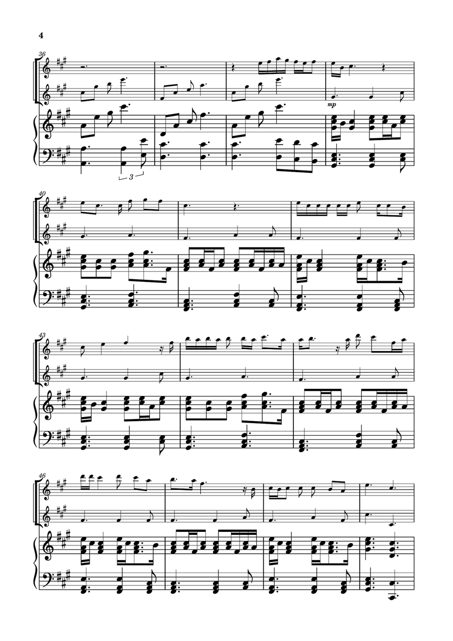 Die With A Smile String Duet scores gallery preview page 4
