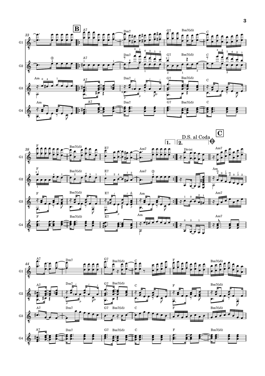 Feira De Mangaio Guitar Ensemble - Digital Sheet Music page 3