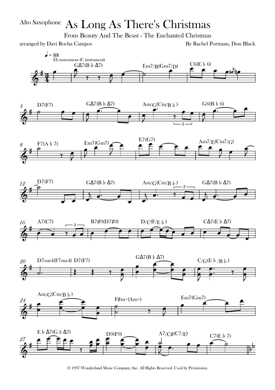 As Long As There's Christmas Alto Saxophone scores gallery preview page 1