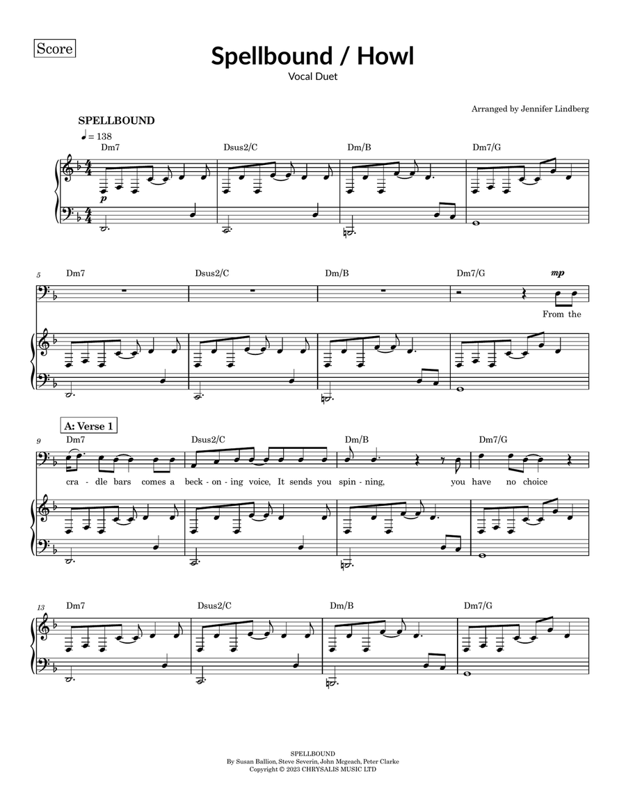 Medley: Spellbound with Howl Baritone Horn TC scores gallery preview page 1