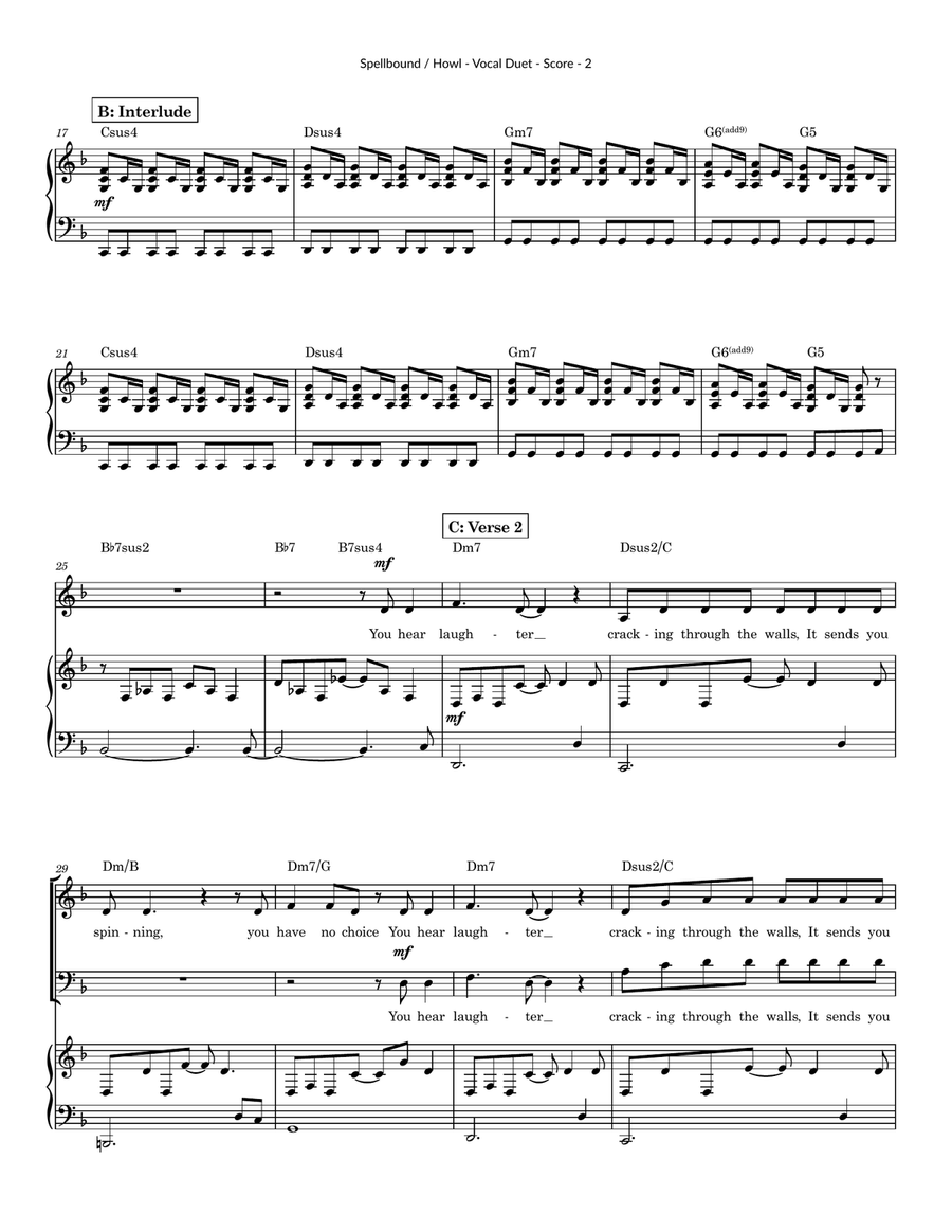 Medley: Spellbound with Howl Baritone Horn TC scores gallery preview page 2