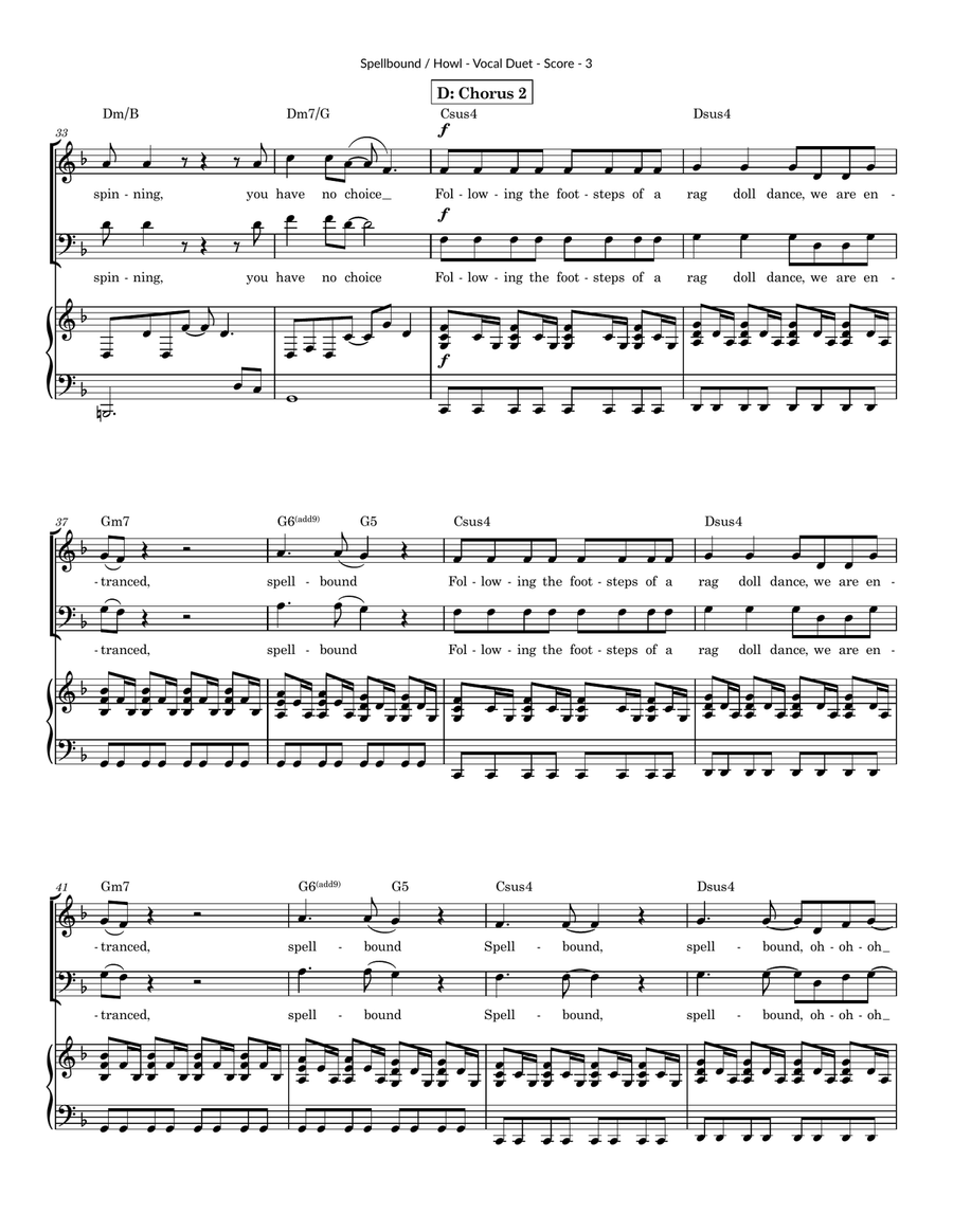 Medley: Spellbound with Howl Baritone Horn TC scores gallery preview page 3