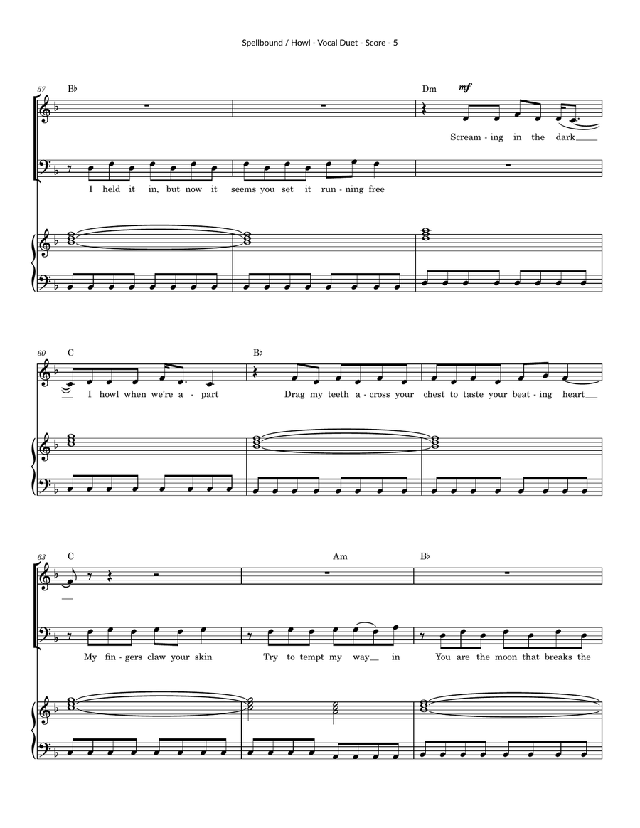 Medley: Spellbound with Howl Baritone Horn TC scores gallery preview page 5