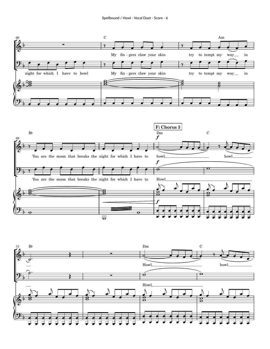 Medley: Spellbound with Howl Baritone Horn TC scores gallery preview page 6