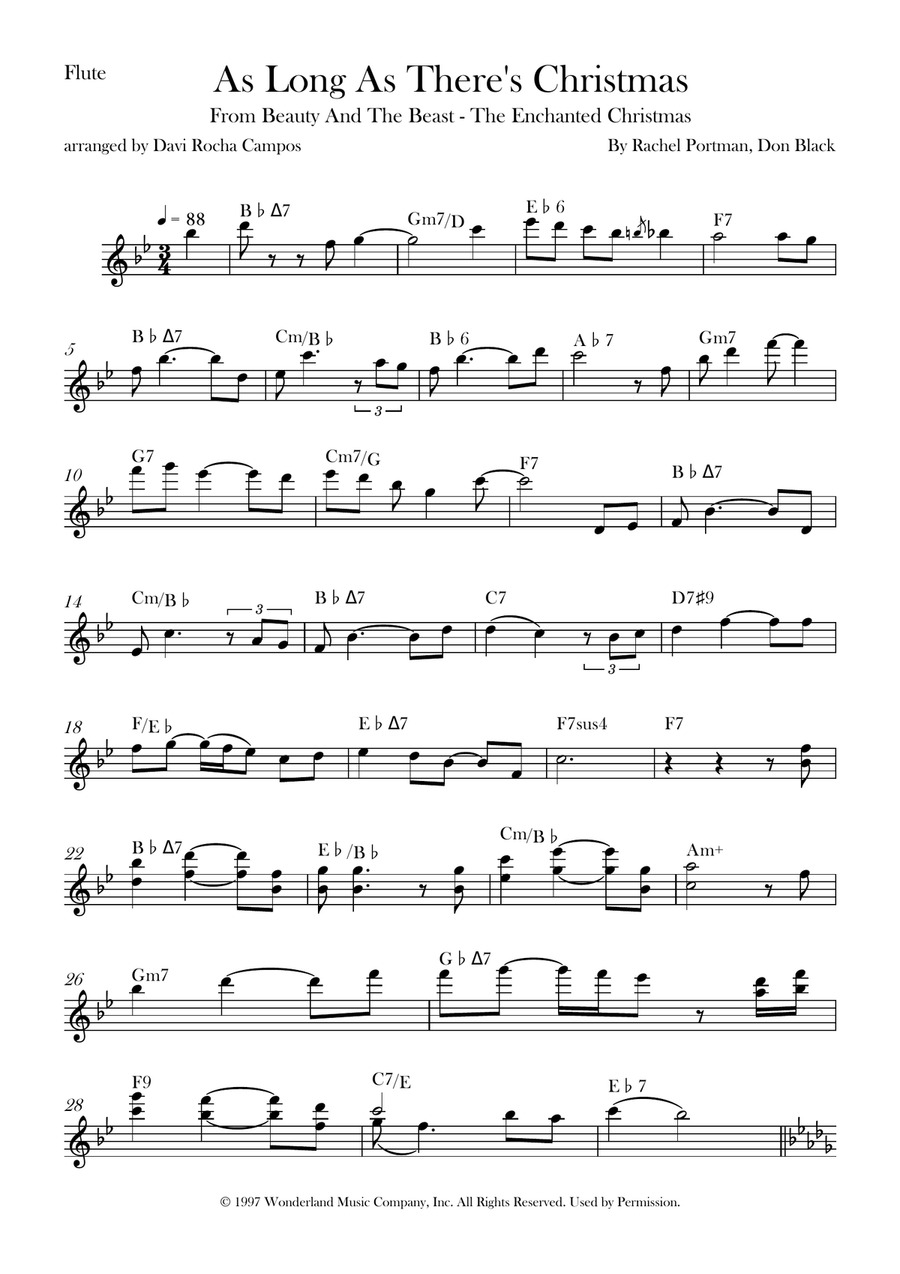 As Long As There's Christmas Flute Solo scores gallery preview page 1