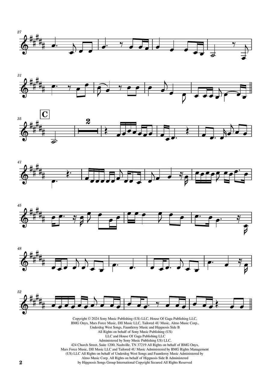 Die With A Smile Brass Duet scores gallery preview page 6