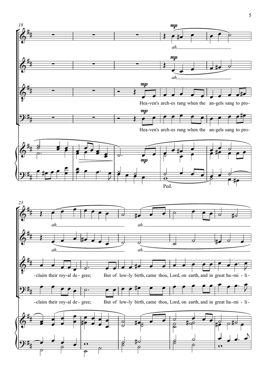 O come to my heart, Lord Jesus! (Thou did leave thy throne) arranged for SATB and keyboard 4-Part scores gallery preview page 5
