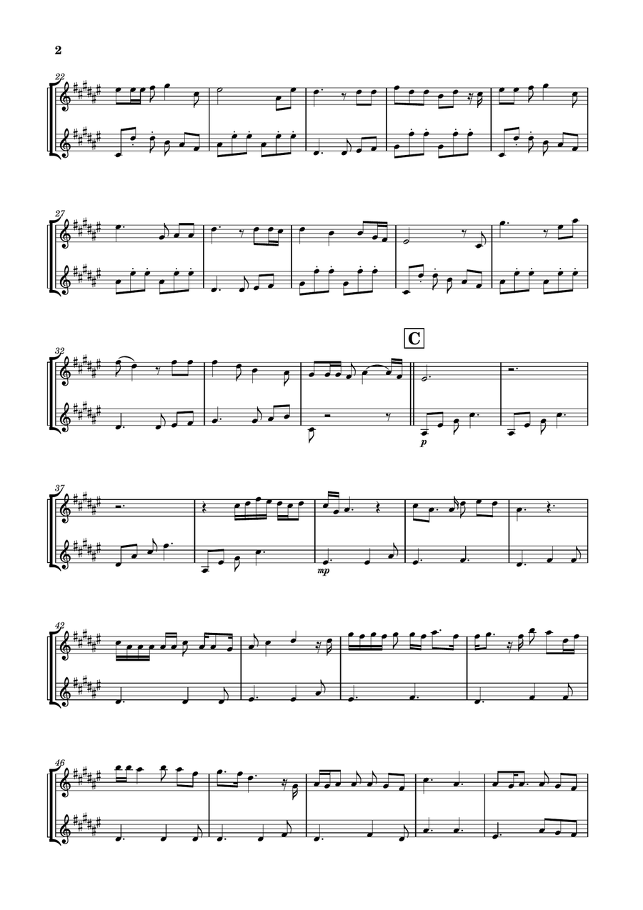 Die With A Smile Woodwind Duet scores gallery preview page 2