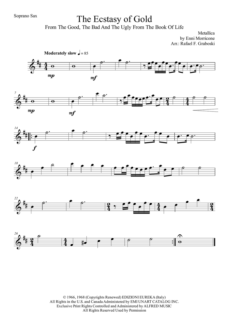 The Ecstasy Of Gold The Ecstasy Of Gold Saxophone Quartet scores gallery preview page 4