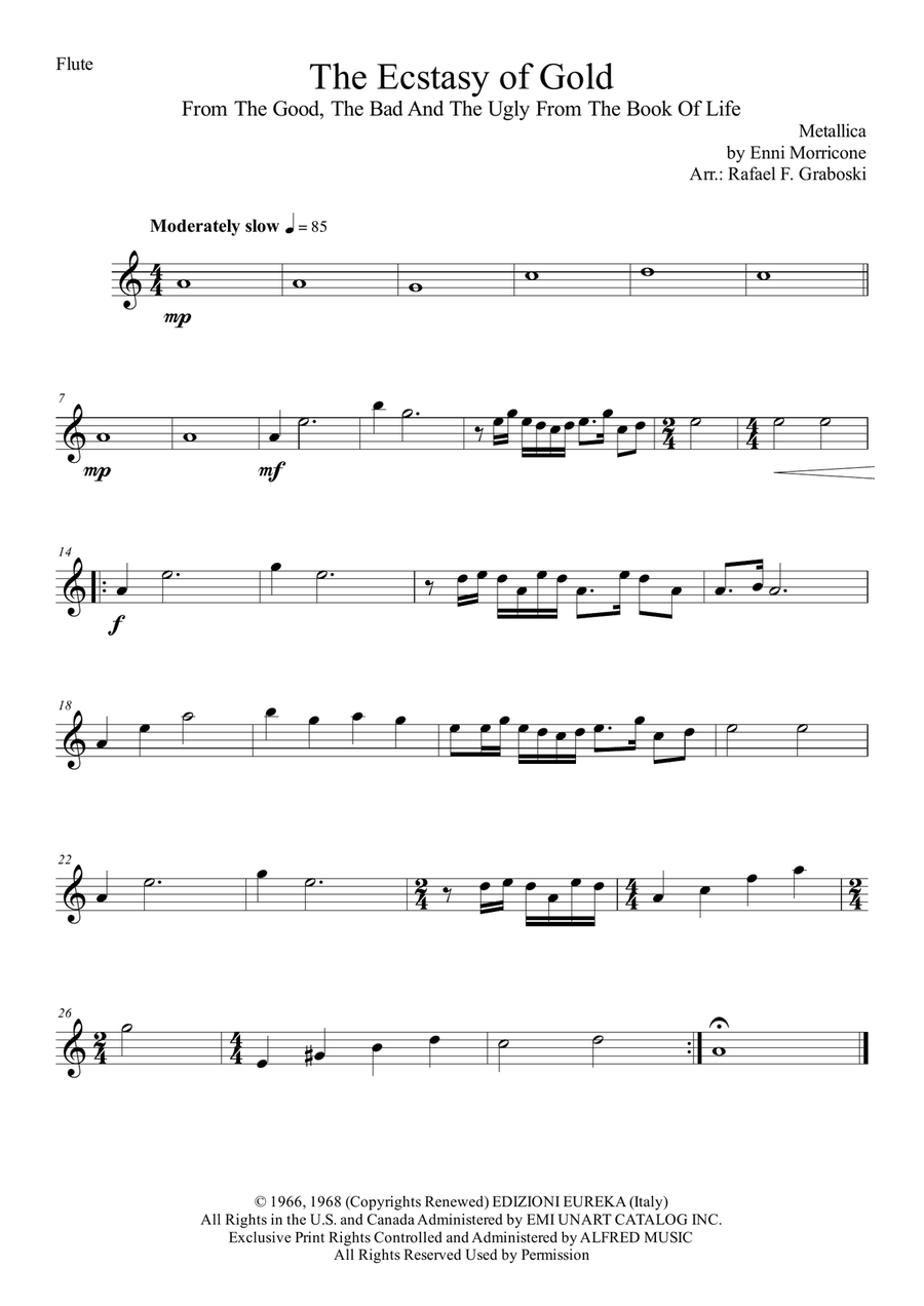 The Ecstasy Of Gold The Ecstasy Of Gold Woodwind Quintet scores gallery preview page 6