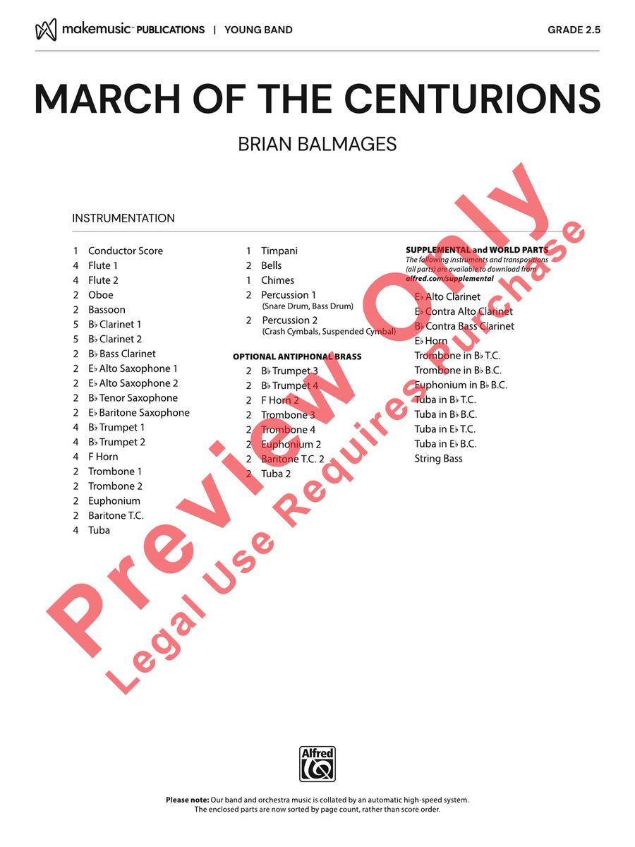 March of the Centurions March of the Centurions Concert Band scores gallery preview page 2