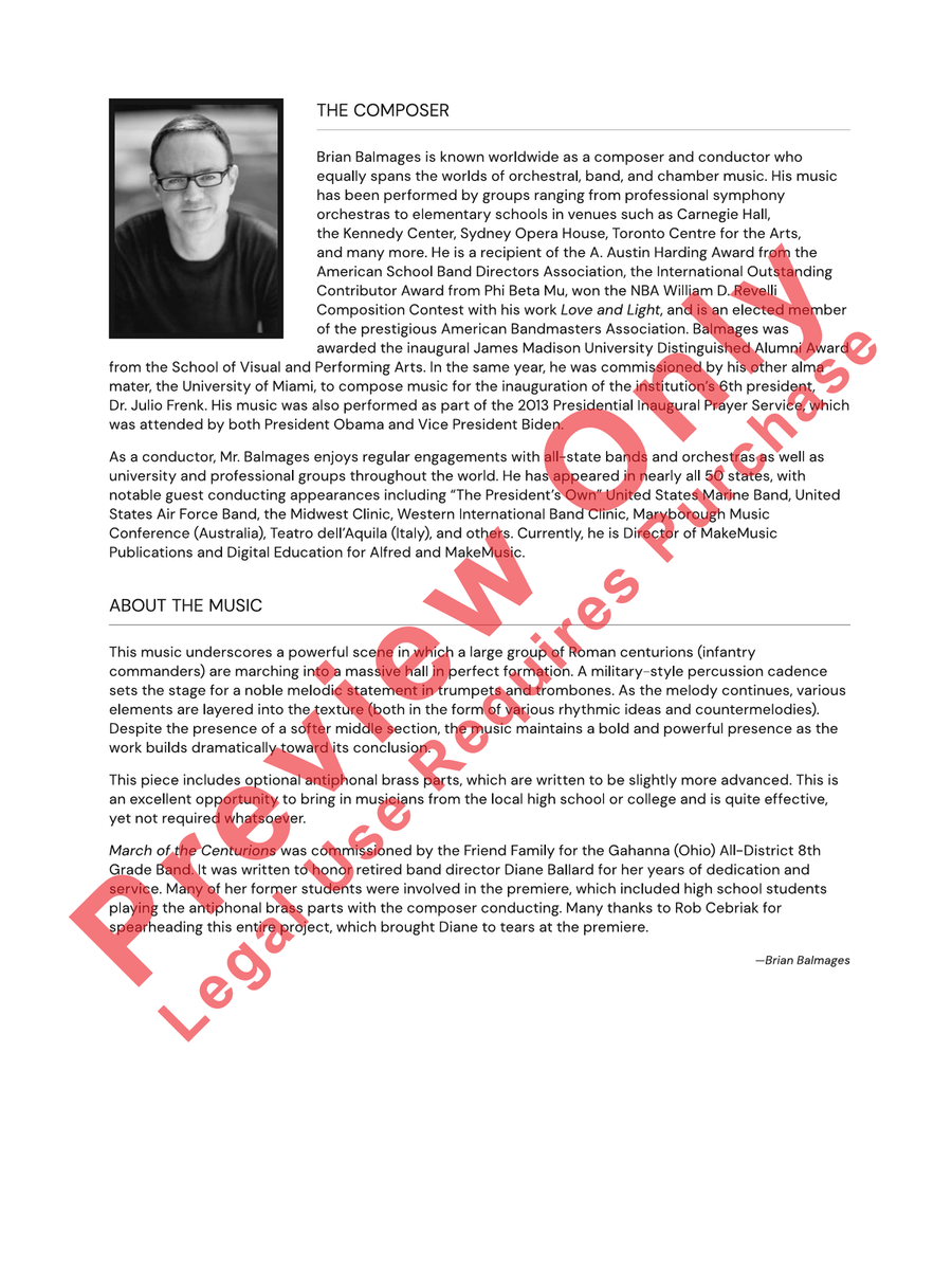 March of the Centurions March of the Centurions Concert Band scores gallery preview page 3
