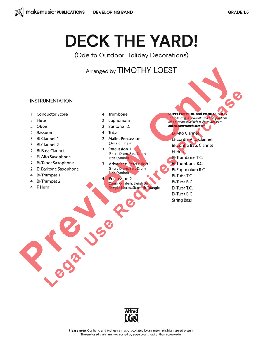 Deck the Yard! Deck the Yard! Concert Band scores gallery preview page 2