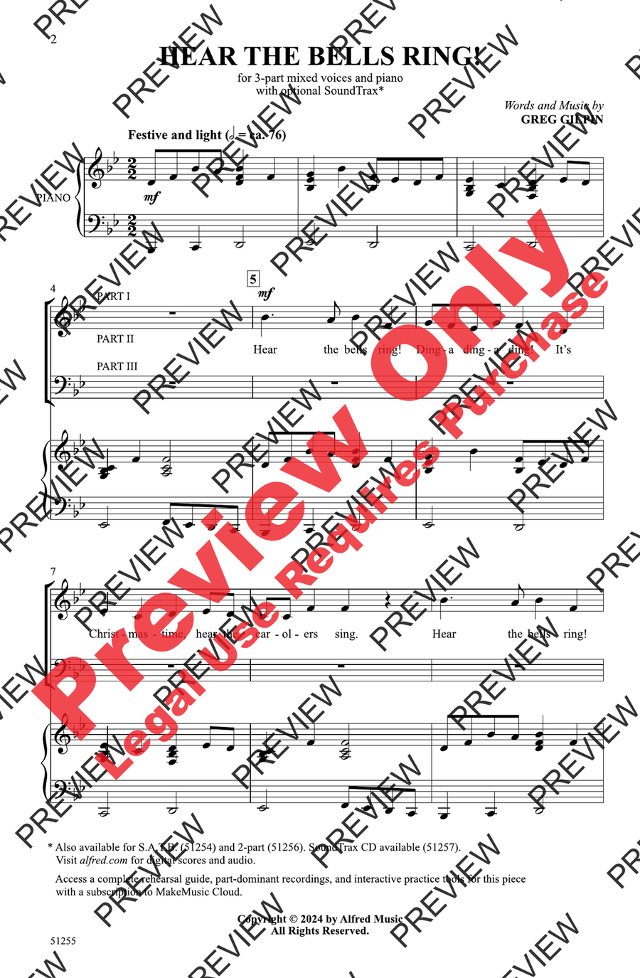 Hear the Bells Ring! Hear the Bells Ring! 3-Part scores gallery preview page 2