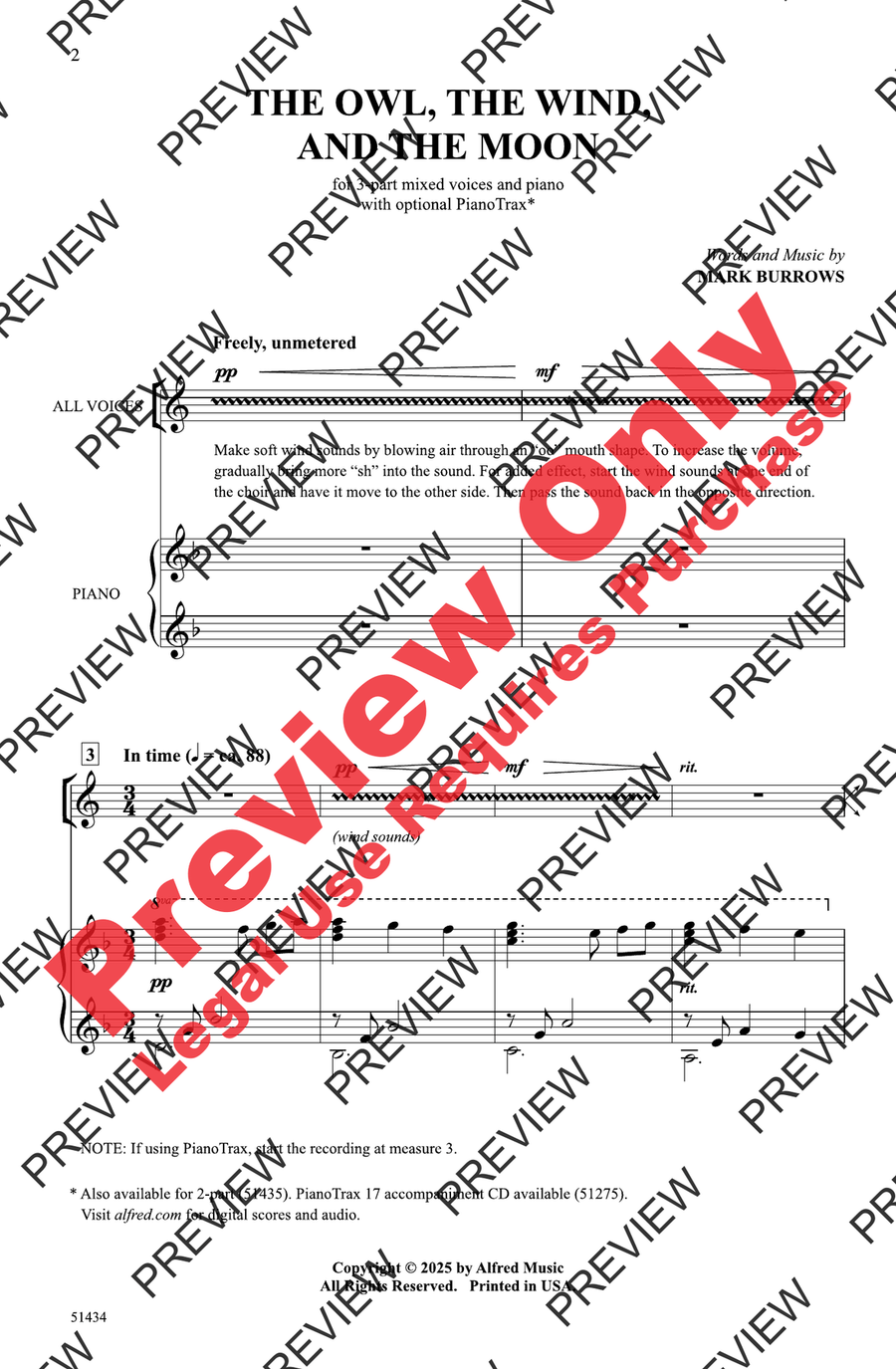 The Owl, the Wind, and the Moon 3-Part scores gallery preview page 2