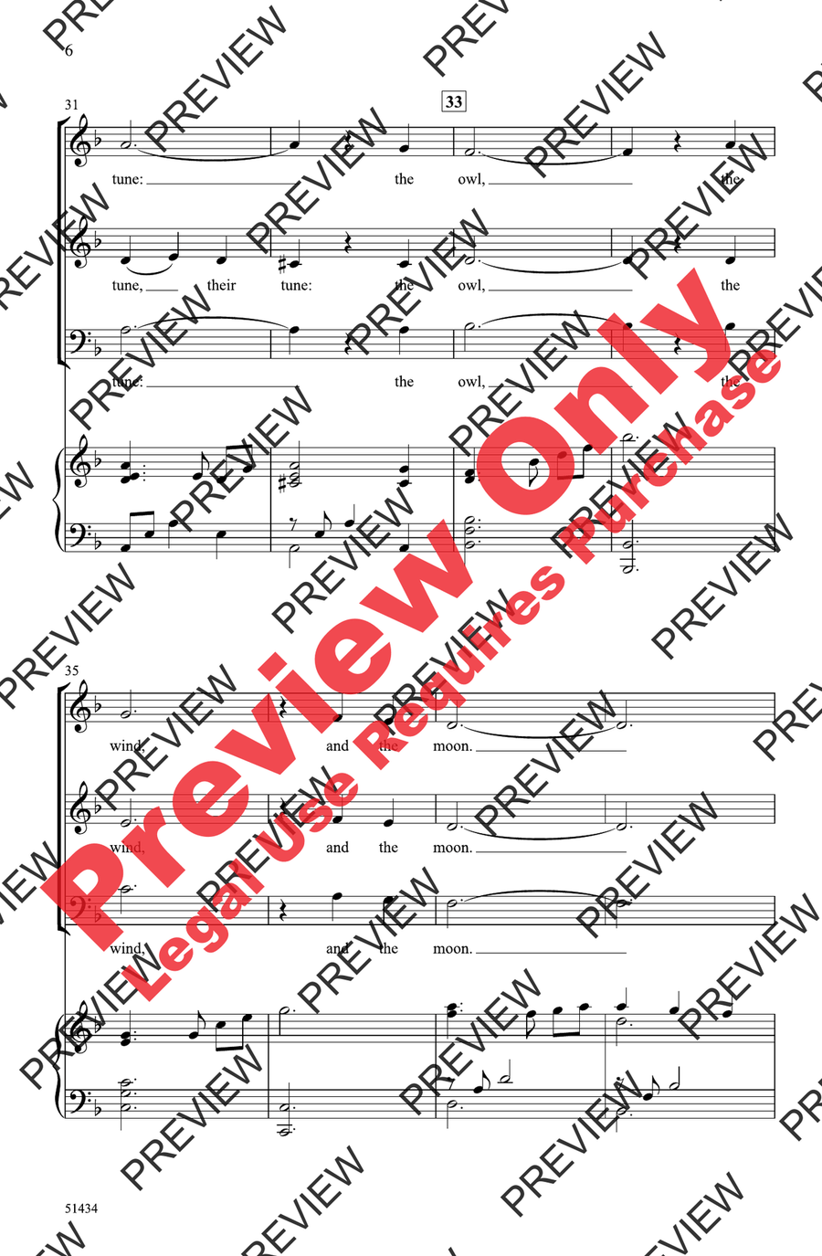 The Owl, the Wind, and the Moon 3-Part scores gallery preview page 6