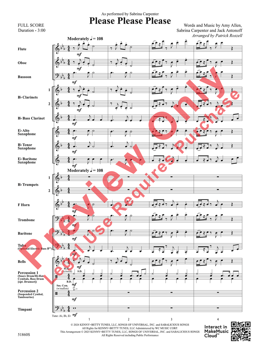 Please Please Please Please Please Please Concert Band scores gallery preview page 4