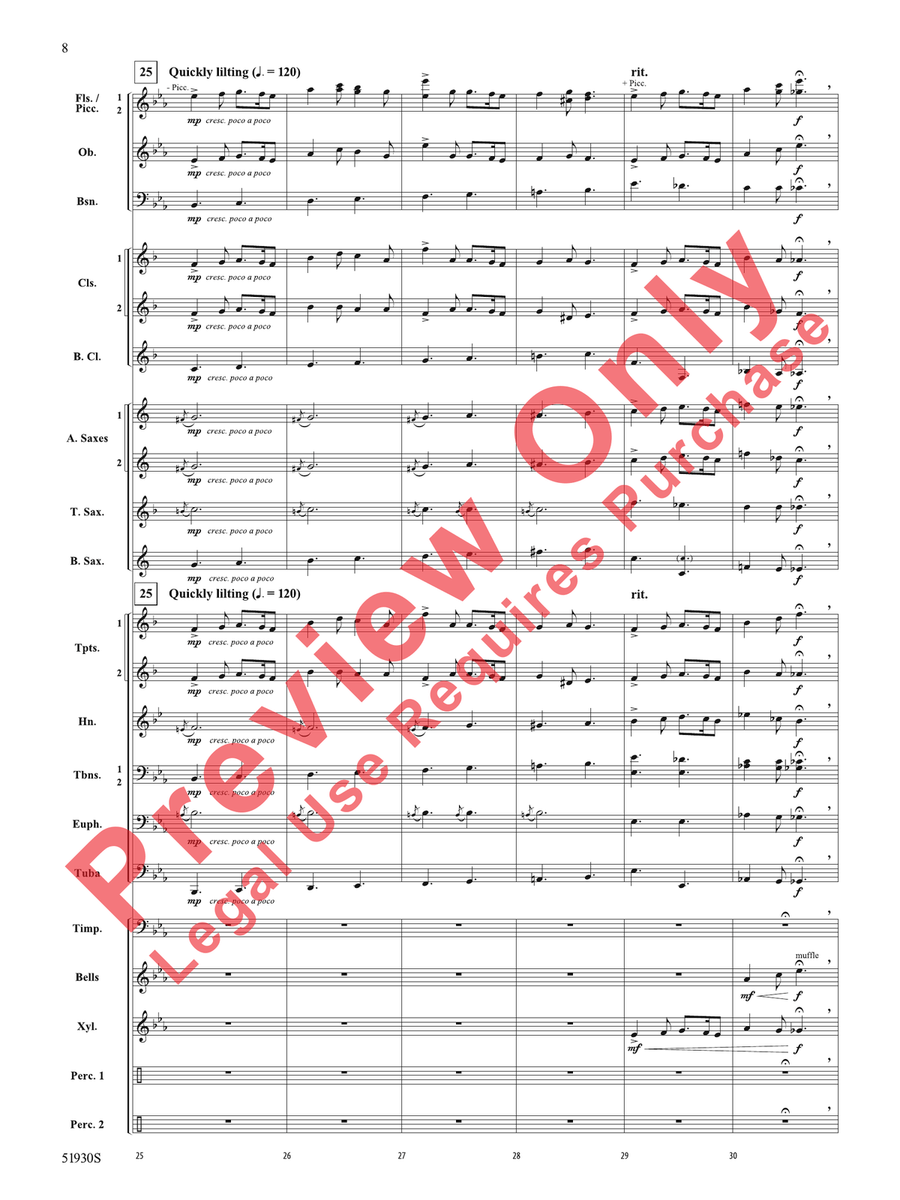 Land of Harp and Song Concert Band scores gallery preview page 9