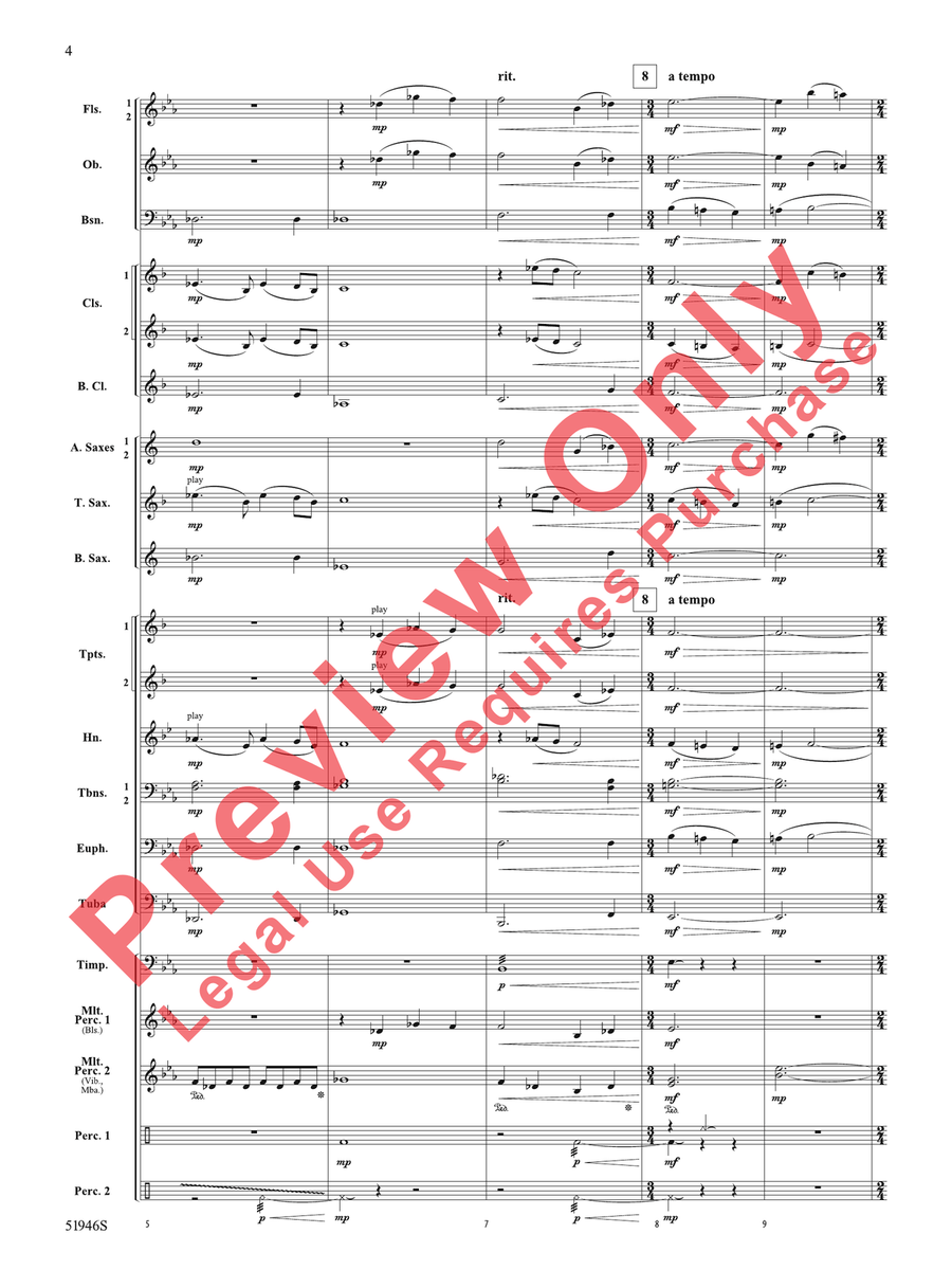 Ocean Blue Ocean Blue Concert Band scores gallery preview page 5