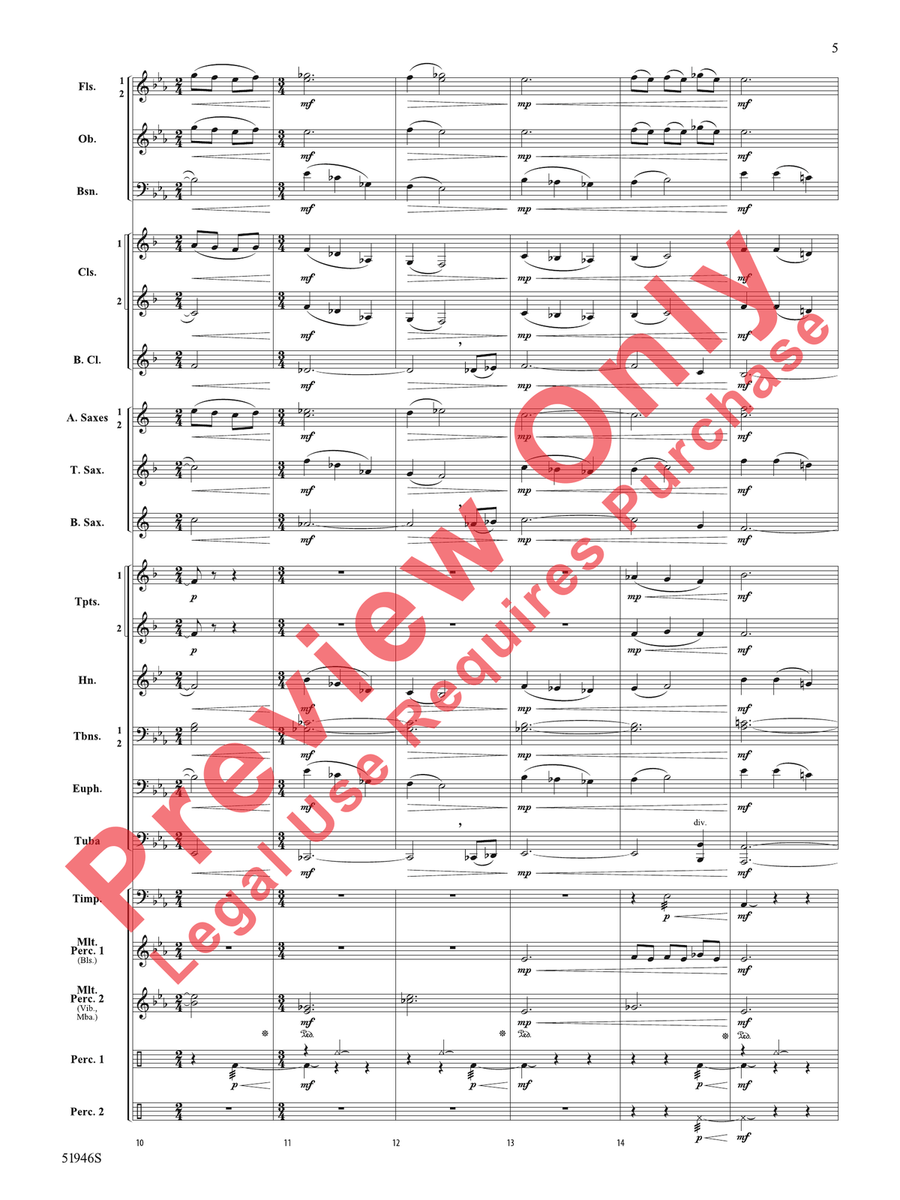 Ocean Blue Ocean Blue Concert Band scores gallery preview page 6