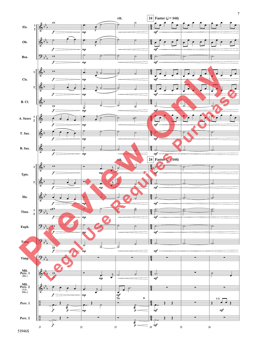 Ocean Blue Ocean Blue Concert Band scores gallery preview page 8