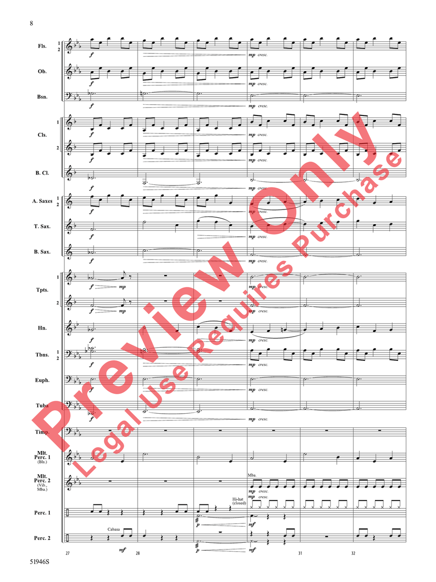 Ocean Blue Ocean Blue Concert Band scores gallery preview page 9