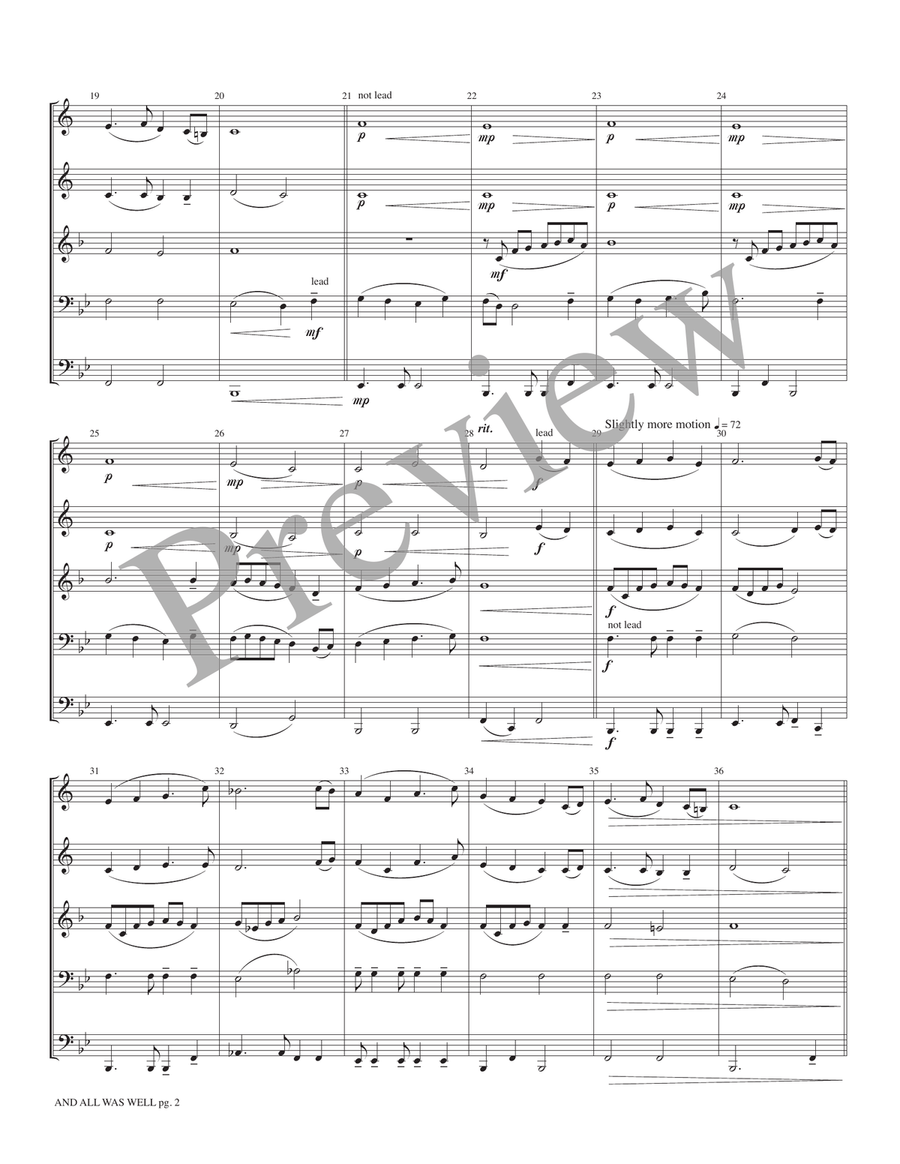 And All Was Well And All Was Well Brass Quintet scores gallery preview page 4