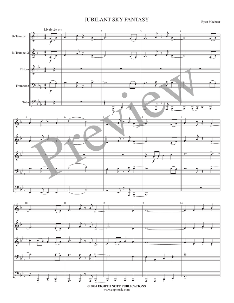 Jubilant Sky Fantasy Jubilant Sky Fantasy Brass Quintet scores gallery preview page 3