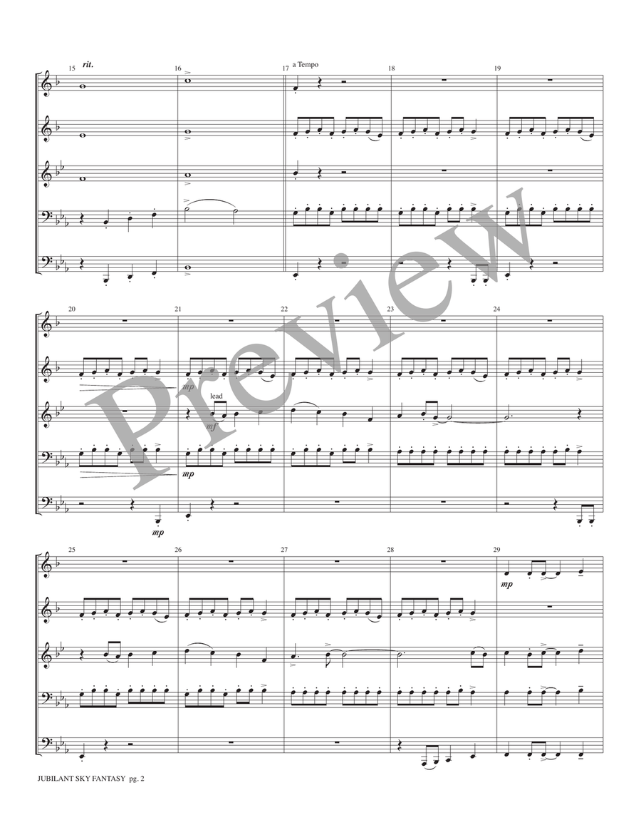 Jubilant Sky Fantasy Jubilant Sky Fantasy Brass Quintet scores gallery preview page 4