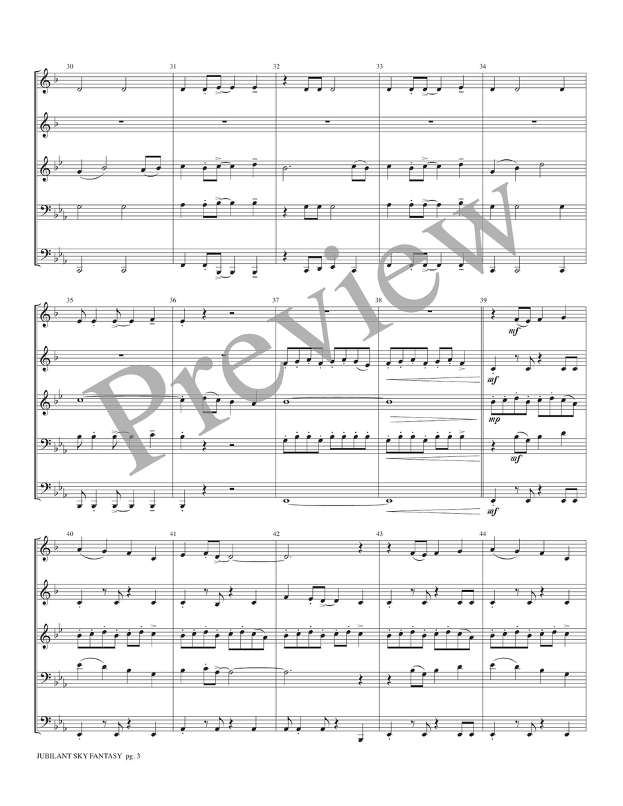 Jubilant Sky Fantasy Jubilant Sky Fantasy Brass Quintet scores gallery preview page 5