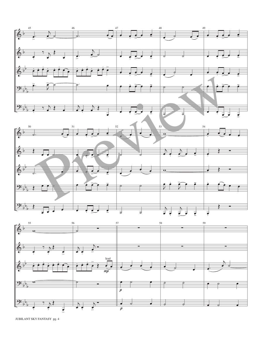 Jubilant Sky Fantasy Jubilant Sky Fantasy Brass Quintet scores gallery preview page 6
