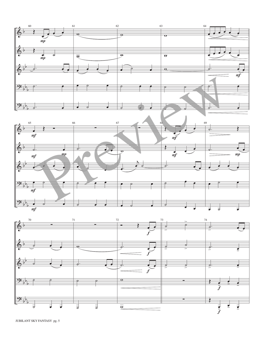 Jubilant Sky Fantasy Jubilant Sky Fantasy Brass Quintet scores gallery preview page 7