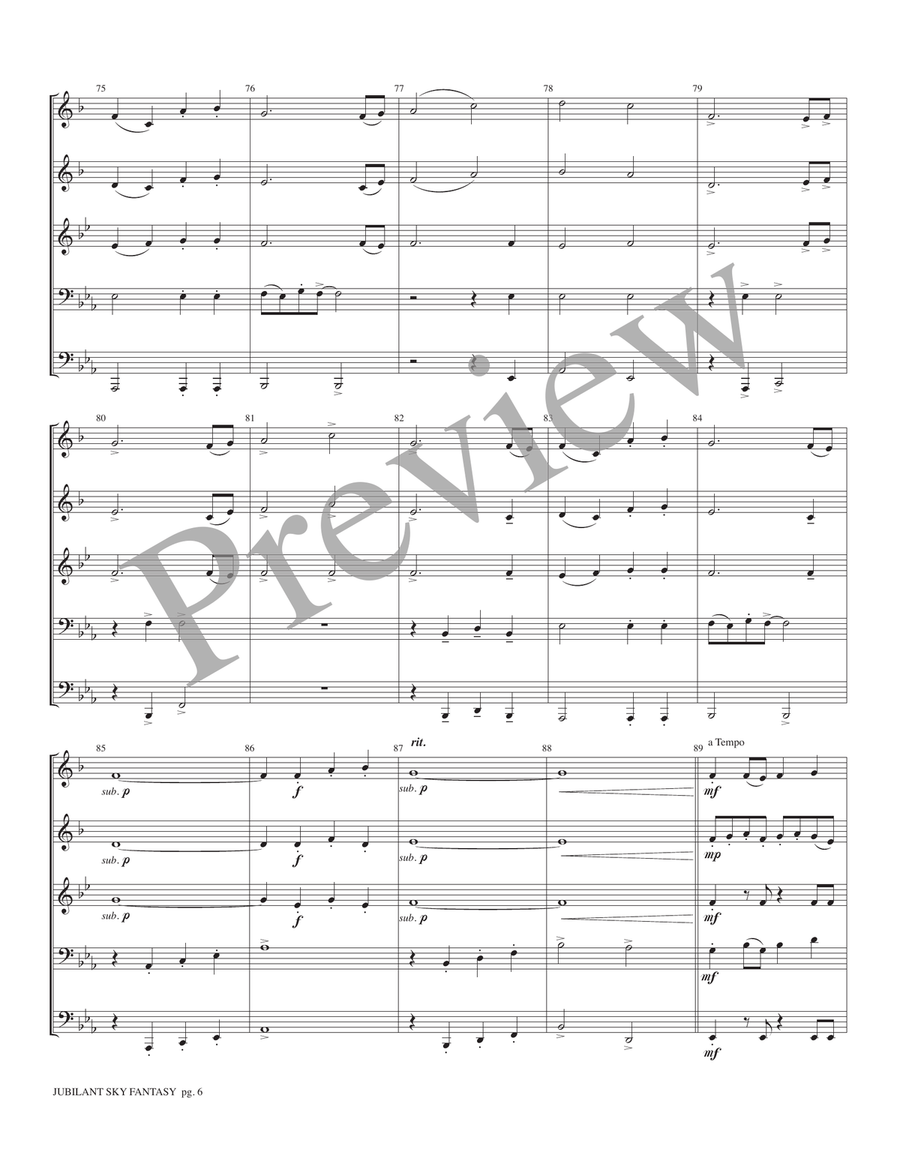 Jubilant Sky Fantasy Jubilant Sky Fantasy Brass Quintet scores gallery preview page 8