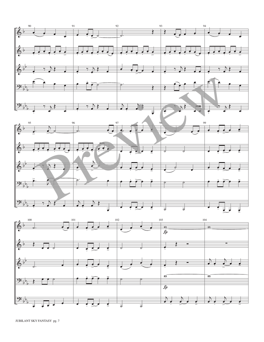 Jubilant Sky Fantasy Jubilant Sky Fantasy Brass Quintet scores gallery preview page 9
