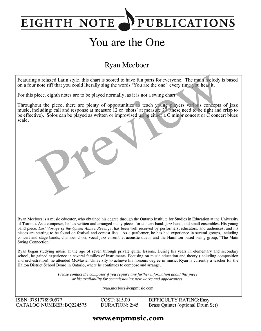 You Are the One You Are the One Small Ensemble scores gallery preview page 2