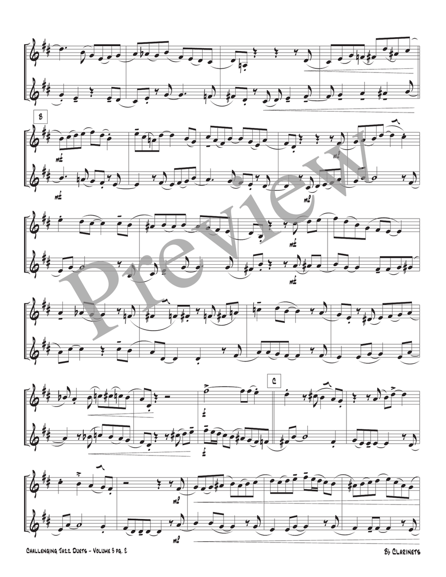 Challenging Jazz Duets Volume 3 Clarinet Duet scores gallery preview page 4