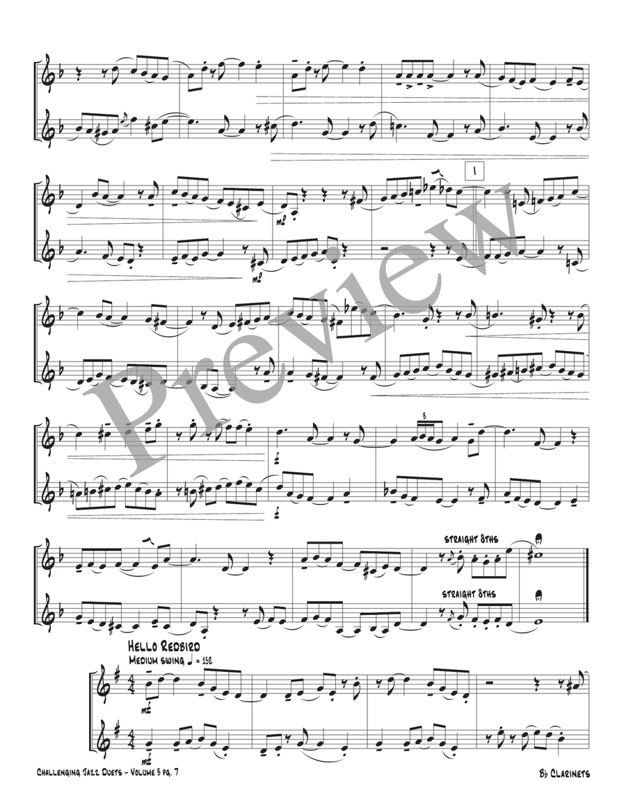 Challenging Jazz Duets Volume 3 Clarinet Duet scores gallery preview page 9