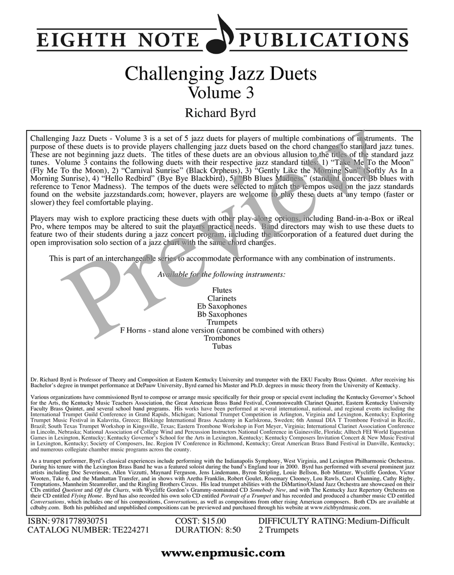 Challenging Jazz Duets Volume 3 Trumpet Duet scores gallery preview page 2